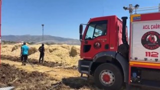 Elazığda saman yangını büyümeden söndürüldü