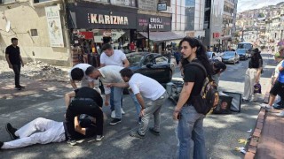 Ereğlide motosikletin çarptığı yaya yaralandı