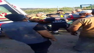 Freni boşalınca hareket eden traktörünün altında kalan sürücü ağır yaralandı