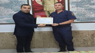 Gölbaşında tayini çıkan jandarma personeline başarı belgesi