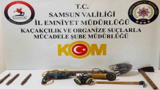 Halı altındaki gizli geçit kaçak kazıyı ortaya çıkardı