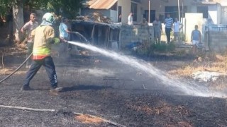 Hassada bahçe yangını