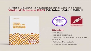 Hittite Journal of Science and Engineering, Web of Science ESCI dizinine kabul edildi