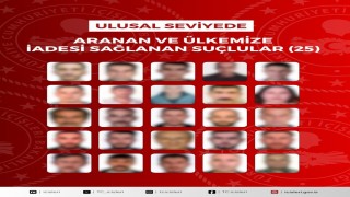 İçişleri Bakanlığı, kırmızı bülten ve ulusal seviyede aranan 54 suçlunun yakalanarak Türkiyeye iade edildiğini bildirdi