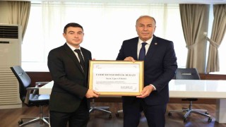 İlçe Jandarma Komutanına fahri hemşehrilik beratı