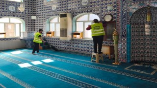 İlkadımın ibadethanelerinde hijyen için yoğun mesai