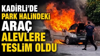 Kadirli’de Park Halindeki Araç Alevlere Teslim Oldu