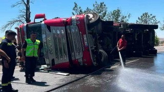 Kırıkkalede tır devrildi: 1 yaralı