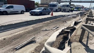 Kontrolden çıkan tır bariyerleri aşarak karşı şeride geçti: 1 yaralı