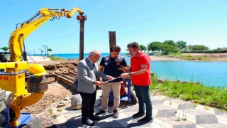 Kordon Parkın iki etabını birbirine bağlayacak yaya köprüsünde çalışmalar sürüyor