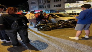 Lüleburgazda otomobil ile motosiklet çarpıştı, taraflar arasında gerginlik yaşandı