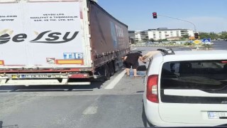 Lüleburgazda seyir halindeki tır alev aldı