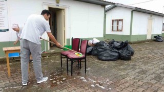 Mevsimlik fındık işçilerinin kalacağı geçici konaklama merkezinde hazırlıklar başladı
