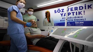 Mobil diş klinikleri 3 ilçede vatandaşlarla buluştu
