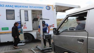 Oltuda gezici araç muayene aracı araç sahiplerine büyük kolaylık sağlıyor
