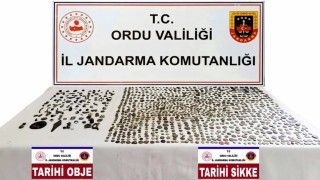 Orduda çok sayıda sikke ve tarihi eser objeler ele geçirildi