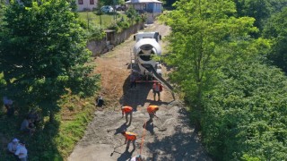 Ordu'nun kırsal mahallelerinde beton yol çalışmaları