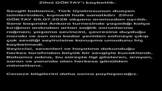 Oyuncu Zihni Göktay hayatını kaybetti