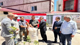 Pazaryolunda üreticilere bin meyve fidanı ve 11 sera naylonu desteği