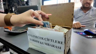 Rizede esnaftan yeni evlenecek çiftlere Kumbara desteği