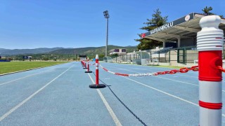 Safranbolu Atletizm Pistinde yeni kulvar düzenlemesi