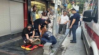Samsunda ıslak zeminde düşen genç kadın hastaneye kaldırıldı