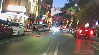 Samsunda taşkınlık yapan alkollü şahsı tek yumrukla yere serdi: O anlar kamerada