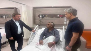 Vali Aydoğdudan Kargın Belediye Başkanı Güneşe geçmiş olsun ziyareti