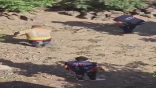 Yakalanacakken kaçan yılan, ekipleri peşine taktı