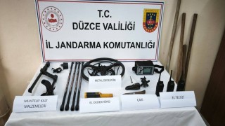Yığılcada kaçak kazıya Jandarma baskını