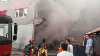 Zonguldakta boş binanın bodrum katında yangın