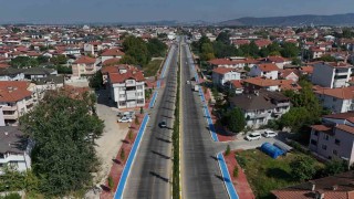 4 kilometrelik cadde üzerindeki aydınlatma çalışmaları tamamlandı