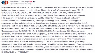 ABD Başkanı Trump: Venezuela ile dünya tarihinin en büyük petrol anlaşmasına vardık