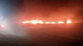 Afyonkarahisarda balya makinesinden çıkan kıvılcım yangına dönüştü