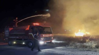 Aksarayda boş arazideki ot yangını korkuttu