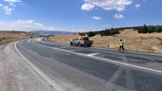 Araçların mor renge boyandığı yolda gerçek ortaya çıktı