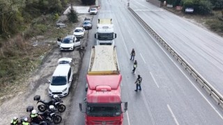 Arnavutköyde hafriyat kamyonlarına ve beton mikserlerine denetim