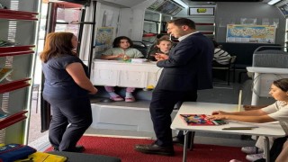 Aydıntepede Gezici Kütüphane çocuklarla buluştu