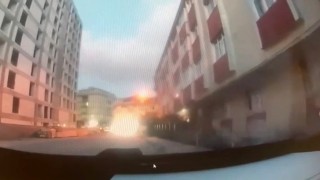 Bahçelievlerde binanın çökme anı kamerada