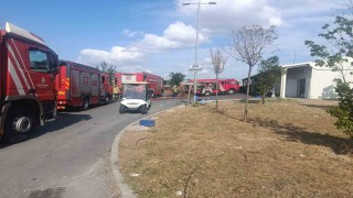 Bakırköyde hastane bahçesinde korkutan yangın