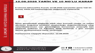 Bartında denize girmek yasaklandı