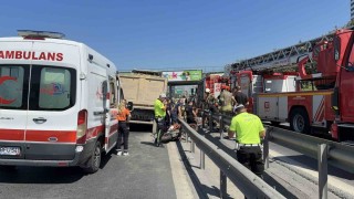 Basın Ekspres yolunda feci kaza: Motosiklet sürücüsü hafriyat kamyonunun altında kaldı