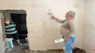 Başkan Başdeğirmenden, talepte bulunan aileye sıva ve beton desteği