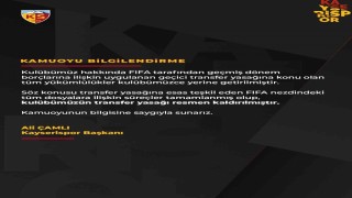 Başkan Çamlı müjdeyi verdi: Transfer yasağı kalktı