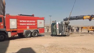 Batmanda beton mikseri devrildi: 1 yaralı