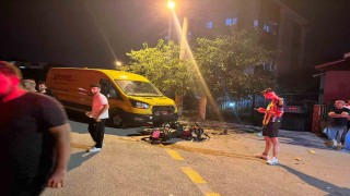 Boluda motosiklet ile panelvan çarpıştı: 1 yaralı