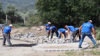 Bozdoğan Belediyesi Eymir Mahallesinde parke taşı döşeme çalışması tamamlandı
