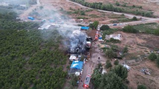Bursada çiftlik alev alev yandı: Olay yeri dron ile görüntülendi