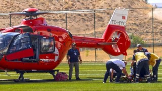 Darendede kalp krizi şüphesi bulunan hasta hava ambulansıyla sevk edildi