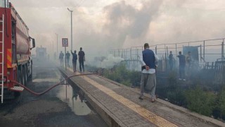 Diyarbakırda anız yangını rüzgarın etkisiyle hayatı olumsuz etkiledi